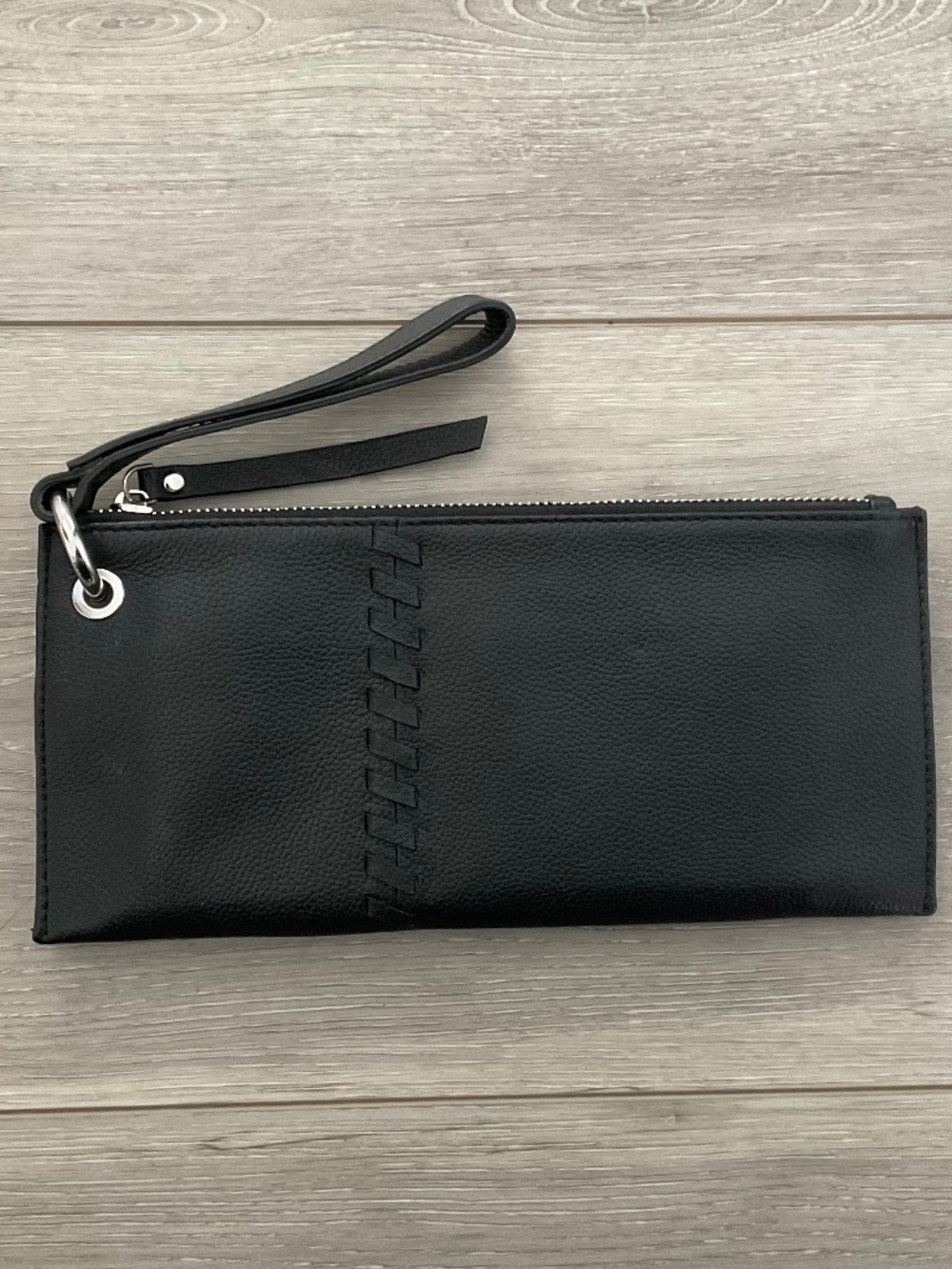 RACHEL ROY Wristlet Black Pebble Leather